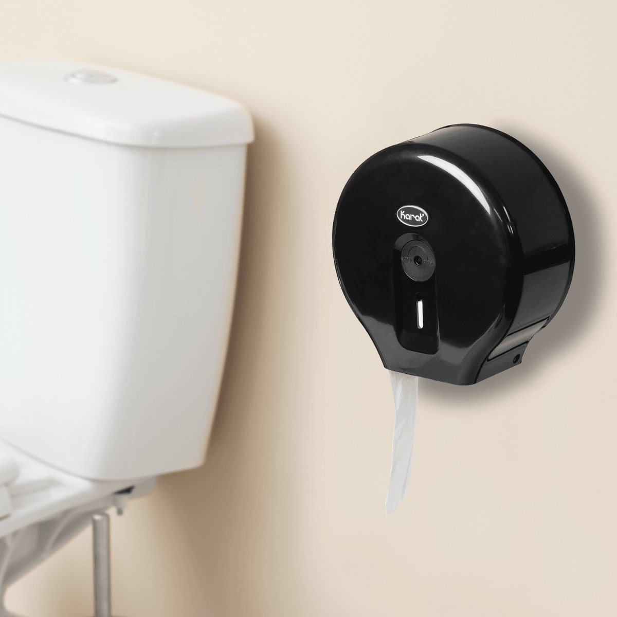 10" Jumbo Roll Tissue Dispenser, Black - 1 unit