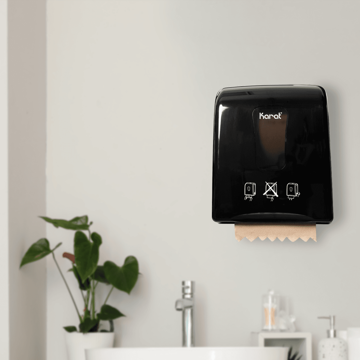 Auto-Cut Roll Towel Dispenser, Black - 1 unit