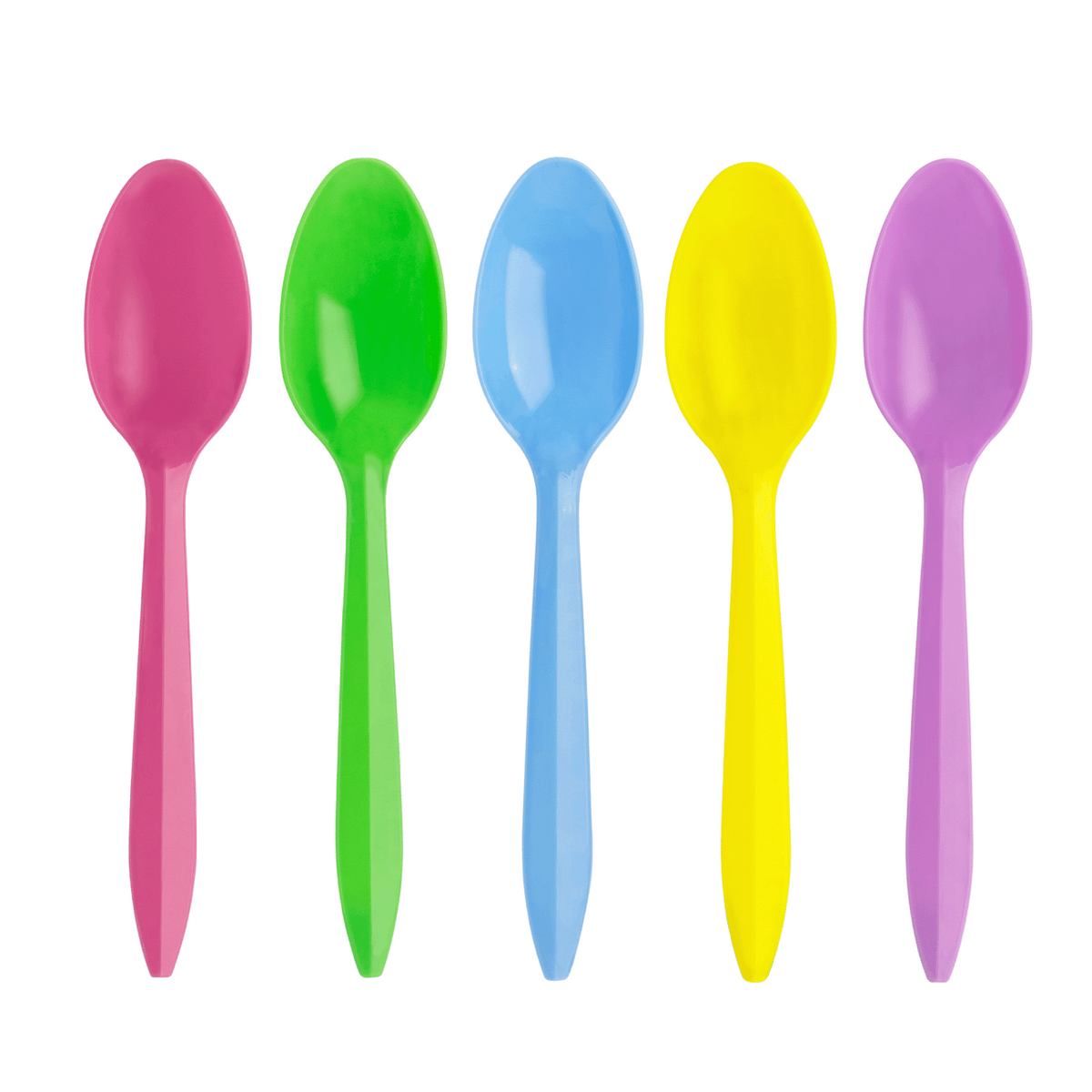 [1,000 ct] Plastic Tea Spoons | Medium Weight (Rainbow)