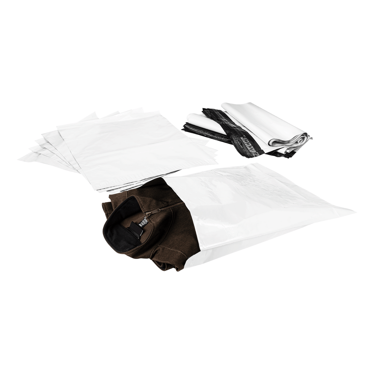 [500 ct] 15.75''x17.33" Poly Mailers with Tamper-Evident Adhesive Closure, White