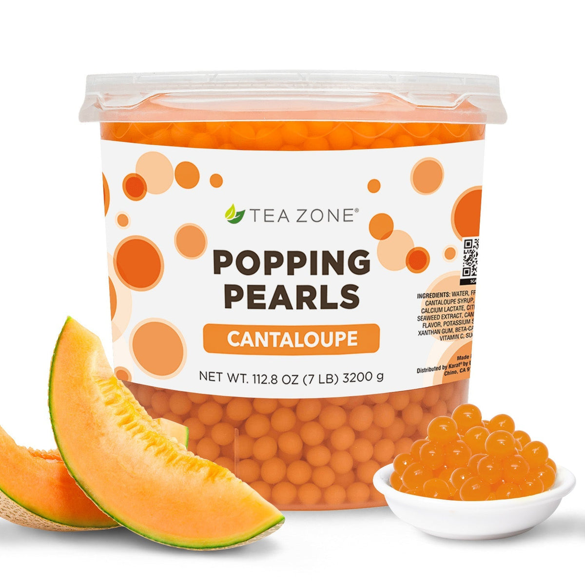 Cantaloupe Popping Pearls - Jar (7 lbs)