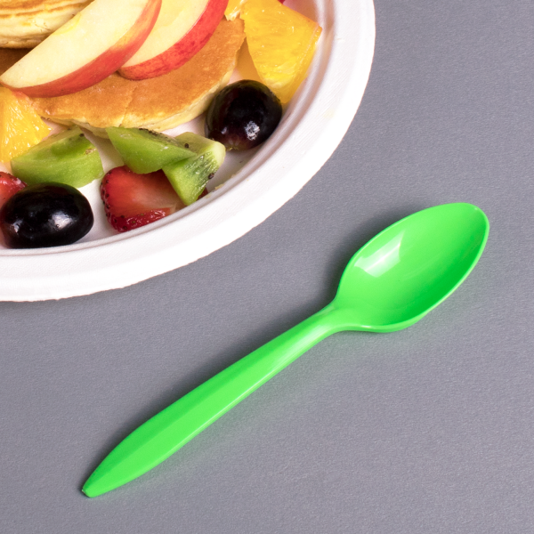 [1,000 ct] PP Plastic Medium Weight Tea Spoons, Green