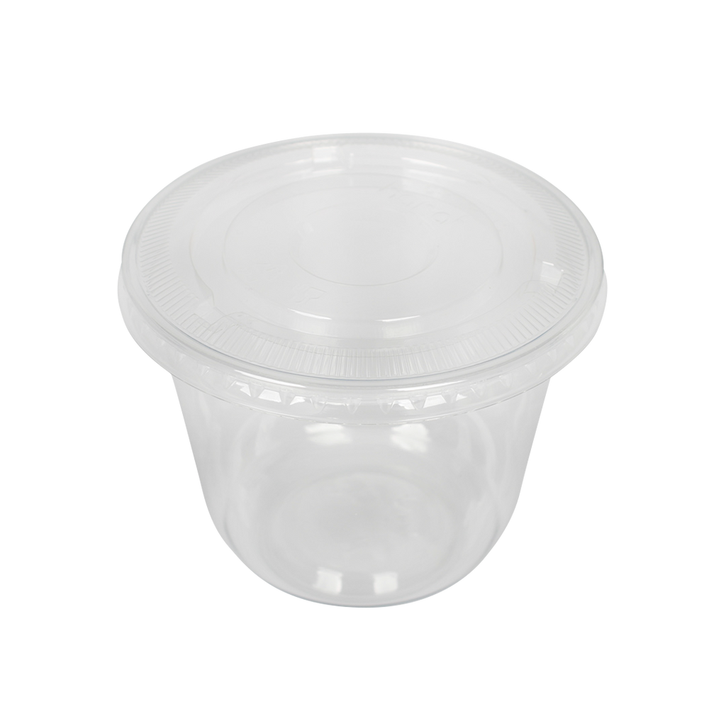 [1,000 ct] Plastic Cup Lids | 98 mm | PET | No Hole | Clear