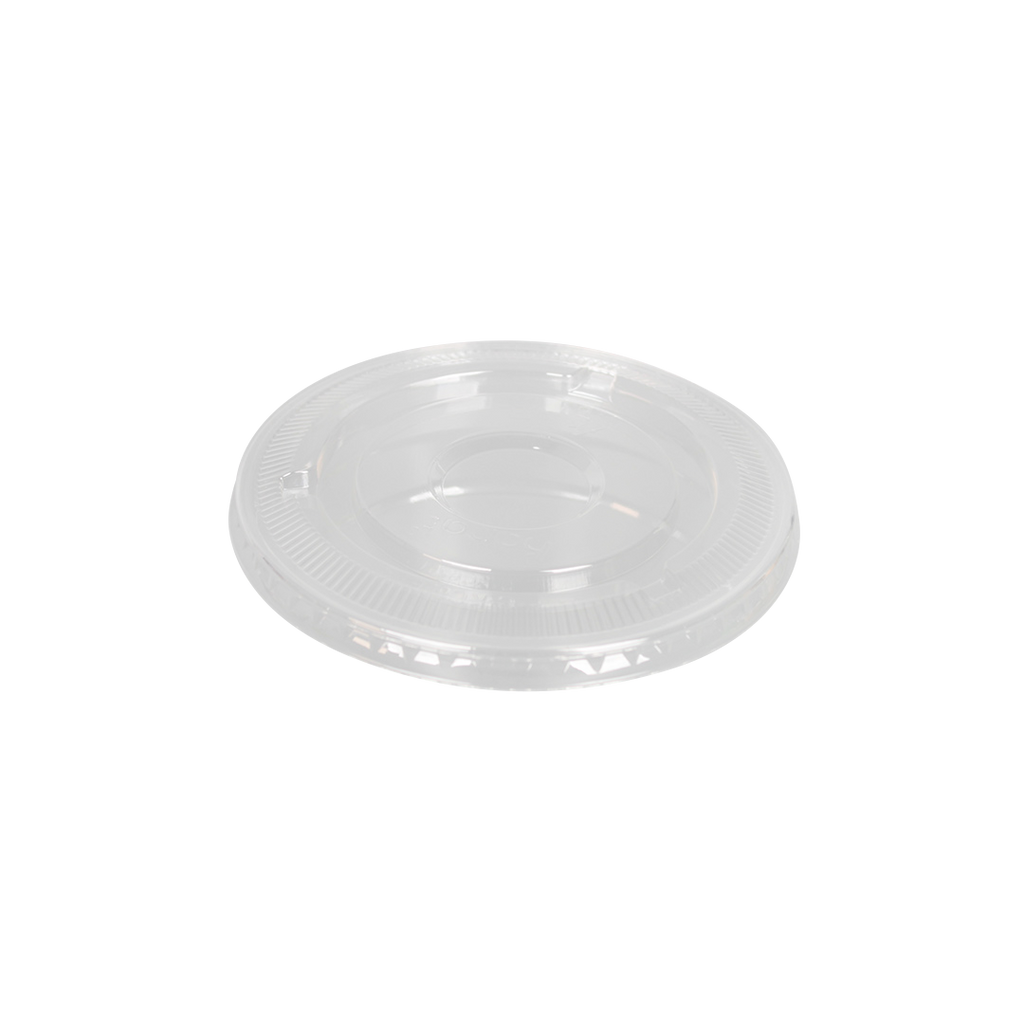 [1,000 ct] Plastic Cup Lids | 98 mm | PET | No Hole | Clear