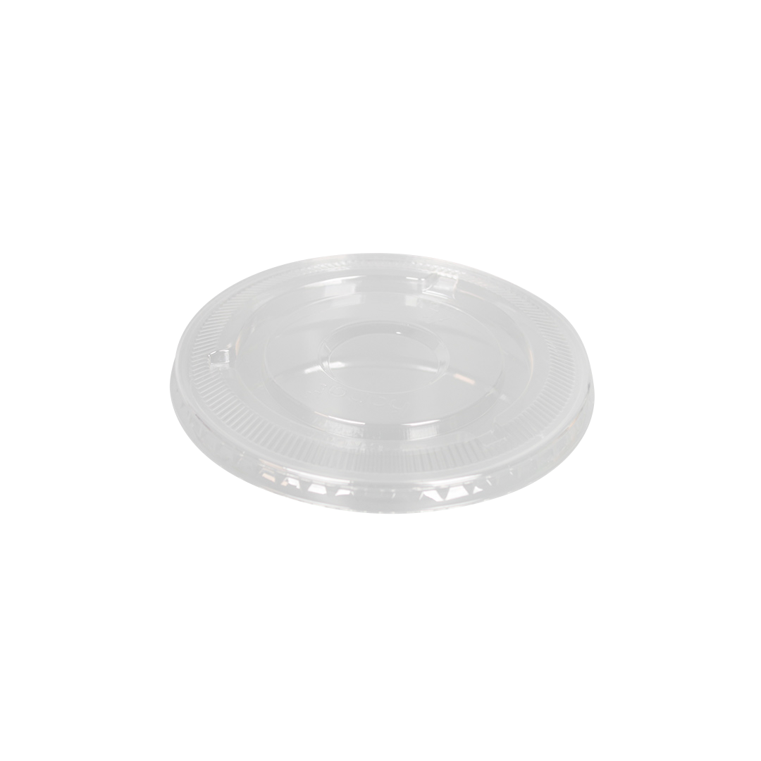 [1,000 ct] Plastic Cup Lids | 98 mm | PET | No Hole | Clear