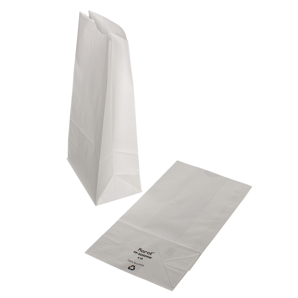 [2,000 ct] 4 lb Paper Bag, White