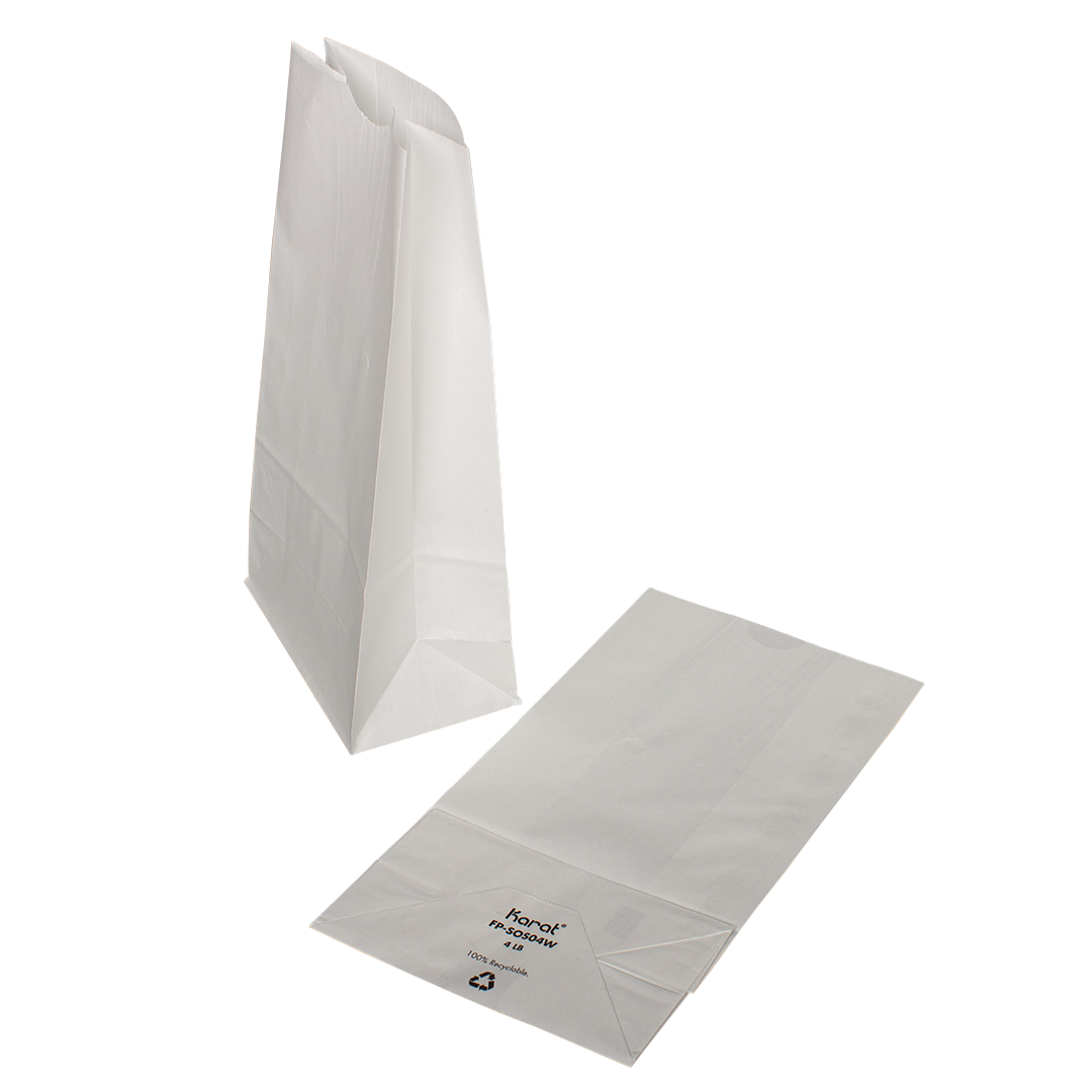 [2,000 ct] 4 lb Paper Bag, White