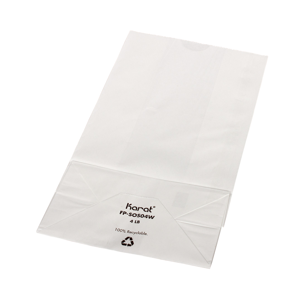 [2,000 ct] 4 lb Paper Bag, White