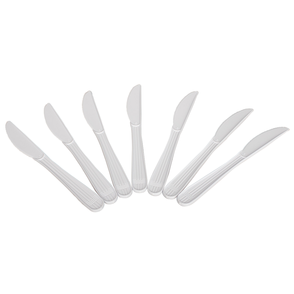 [1,000 ct] PP Plastic Premium Extra Heavy Weight Knives, White