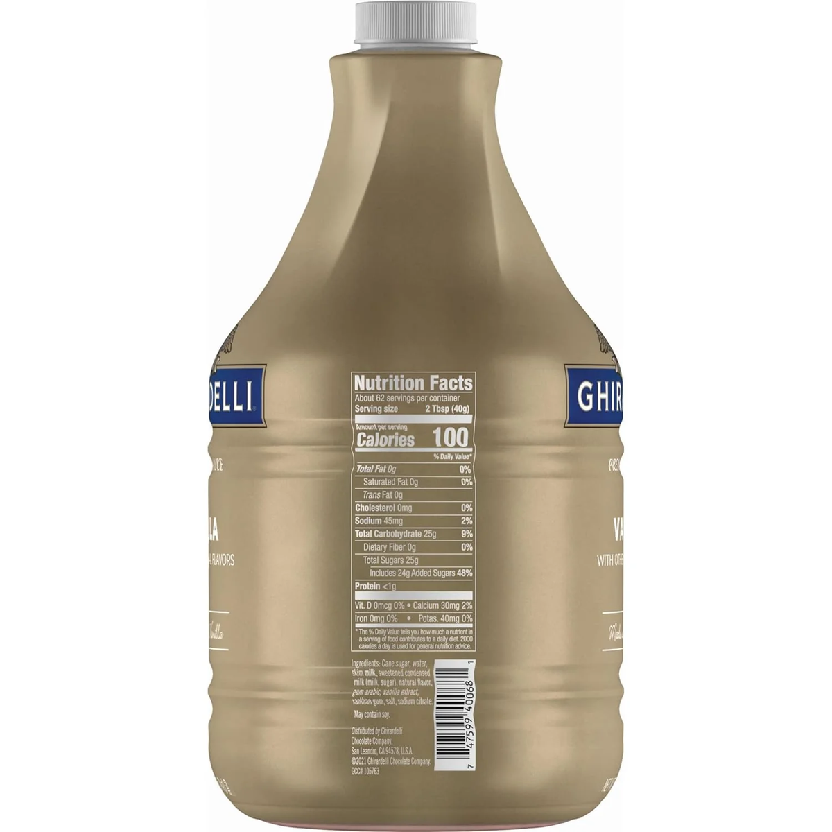 Ghirardelli Vanilla Sauce - Bottle (87.3 oz)