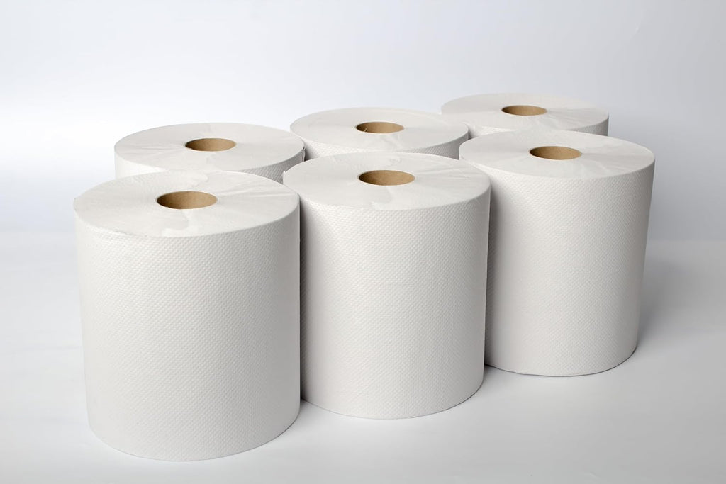 [6 Rolls] Paper Towel Rolls, White
