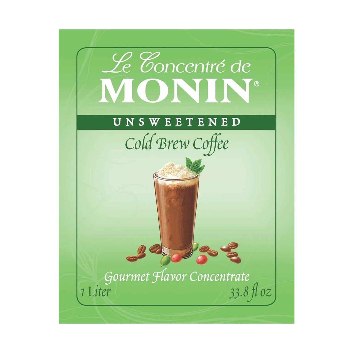 Monin True Brewed Espresso Concentrate (Unsweetened) - Plastic Bottle (1L)
