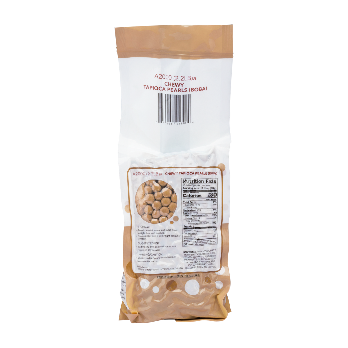Chewy Tapioca Pearls (Boba) - Bag (2.2 lbs)