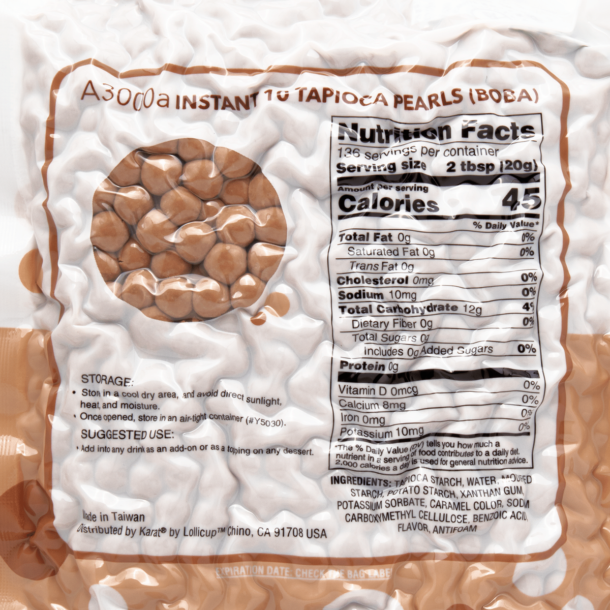 Instant 10 Tapioca Pearls (Boba) - Bag (6 lbs)