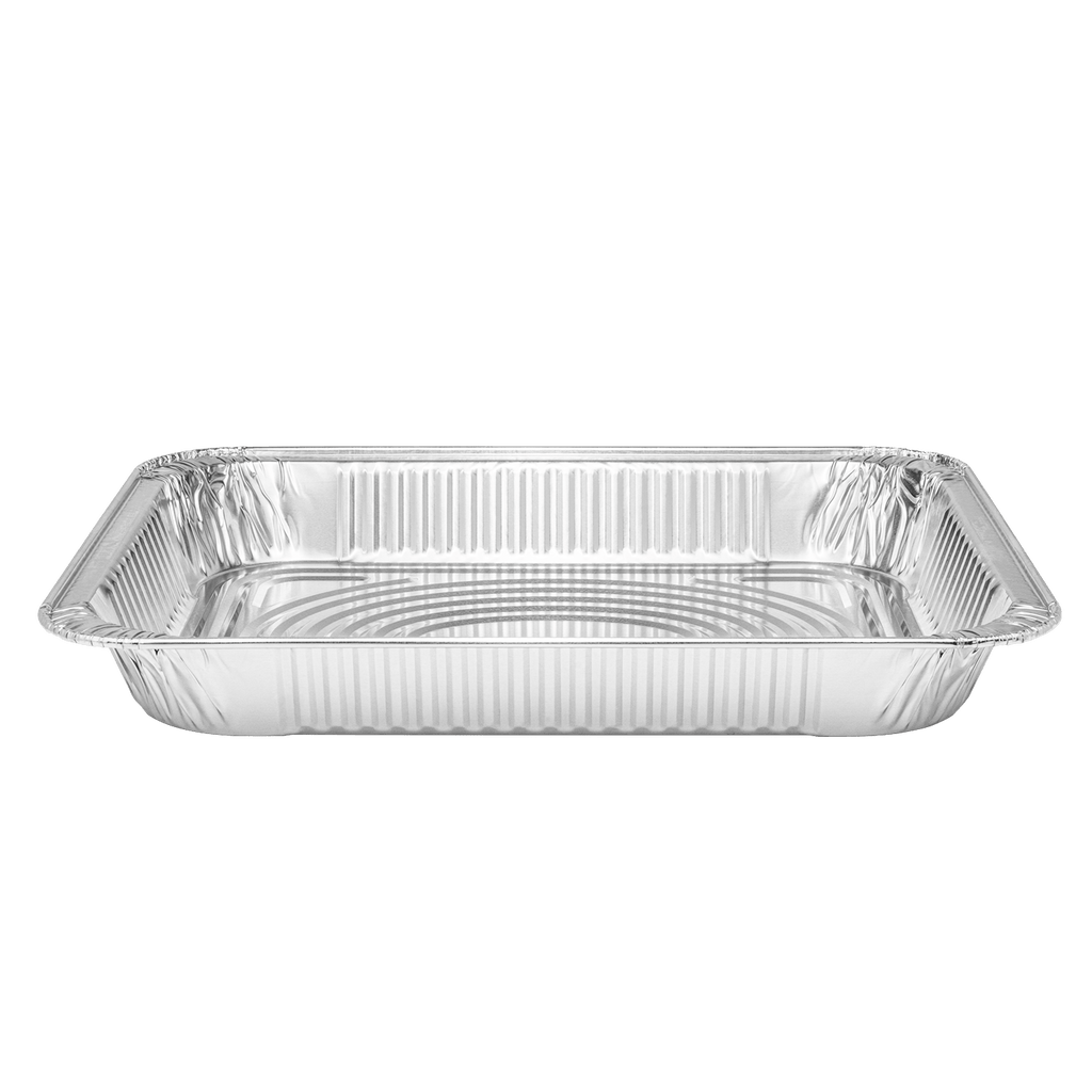 [100 ct] Half Size Heavy-Duty Aluminum Foil Steam Table Pan, Shallow Depth
