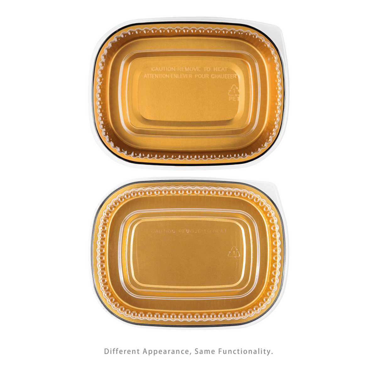 [100 sets] 24 oz Black and Gold Aluminum Pans with PET Dome Lids