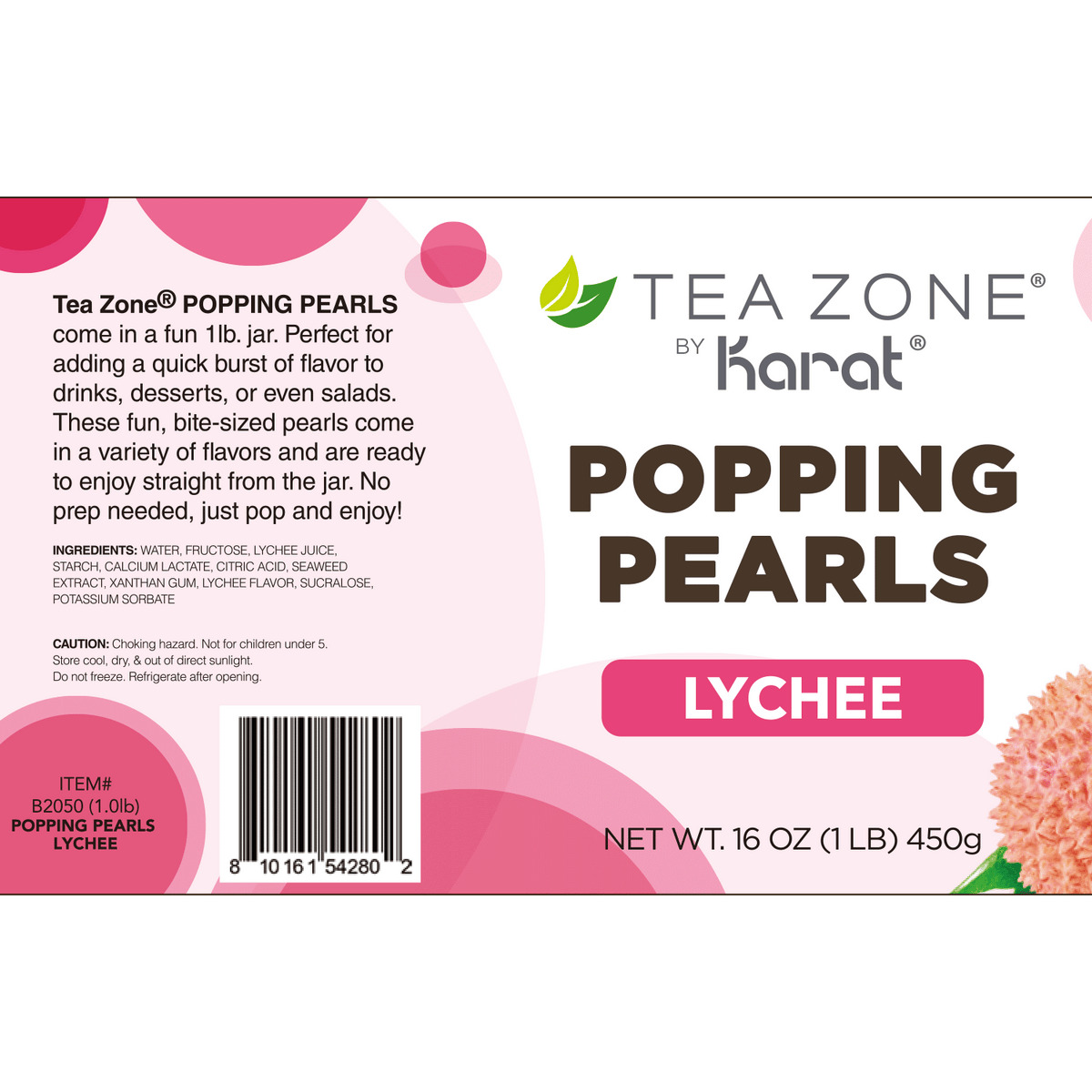 [12 Jars] Lychee Popping Pearls (1 lb each)