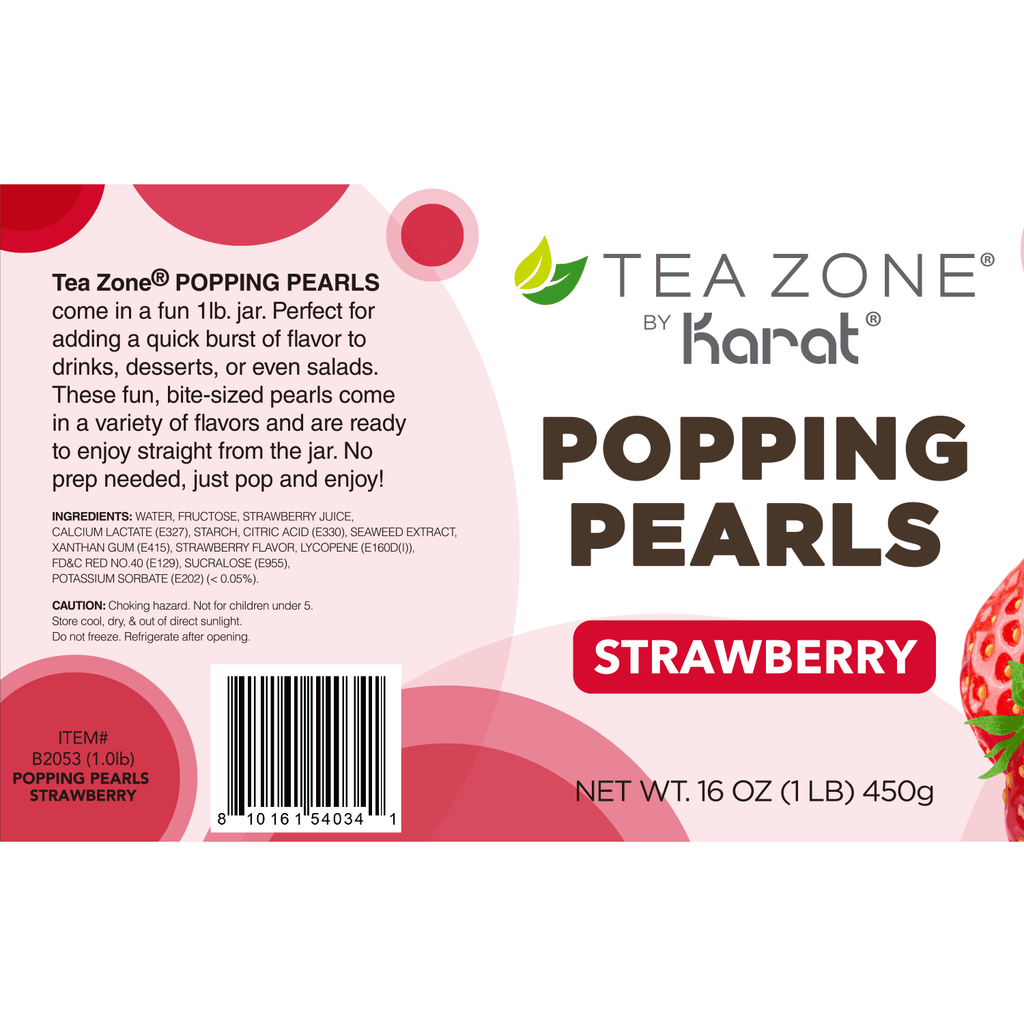 [12 Jars] Strawberry Popping Pearls (1 lb each)