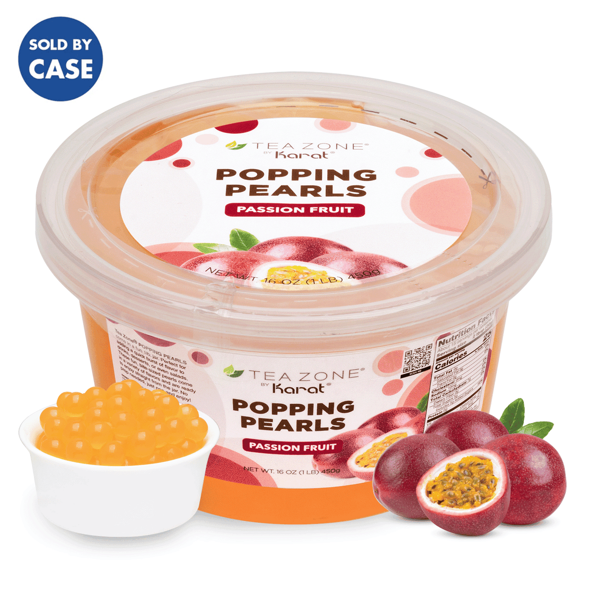 [12 Jars] Passion Fruit Popping Pearls (1 lb each)