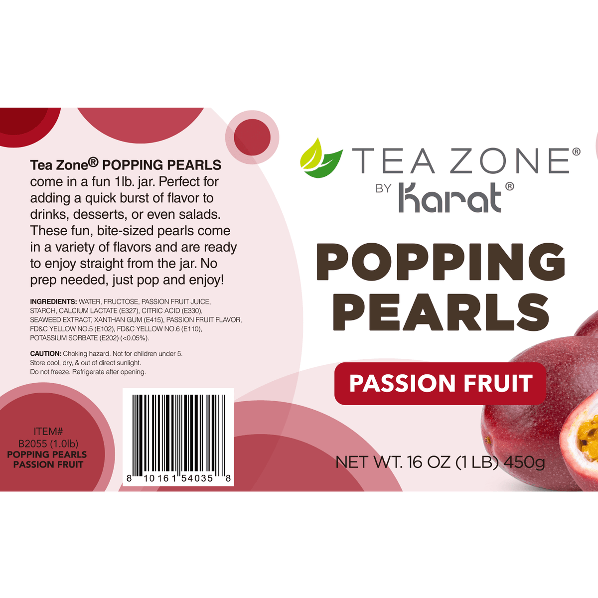 [12 Jars] Passion Fruit Popping Pearls (1 lb each)