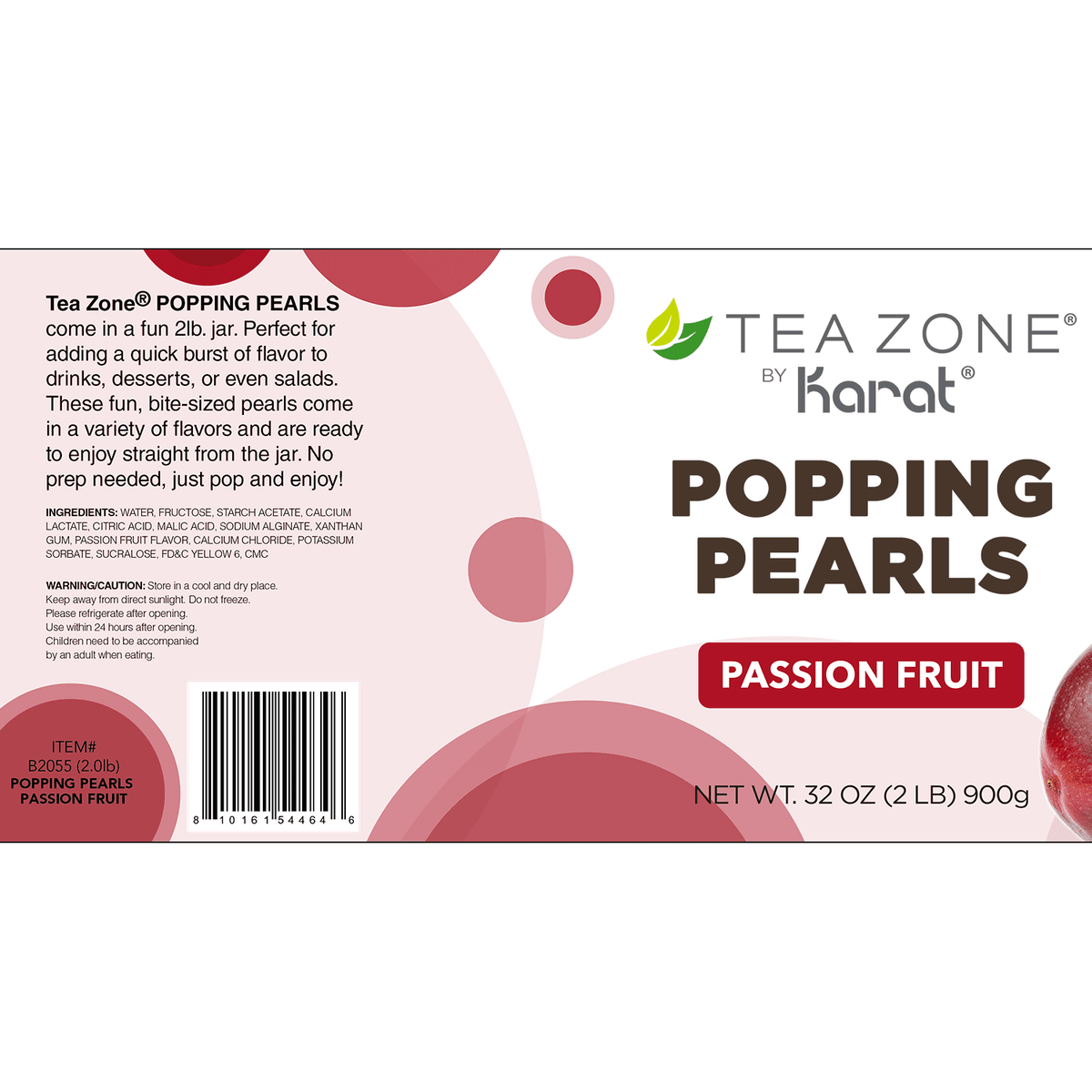 Passion Fruit Popping Pearls - Jar (2 lb)