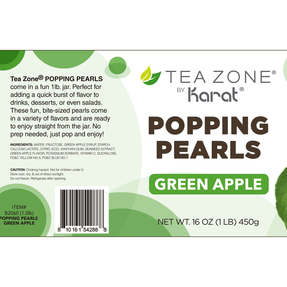 Green Apple Popping Pearls - Jar (1 lb)
