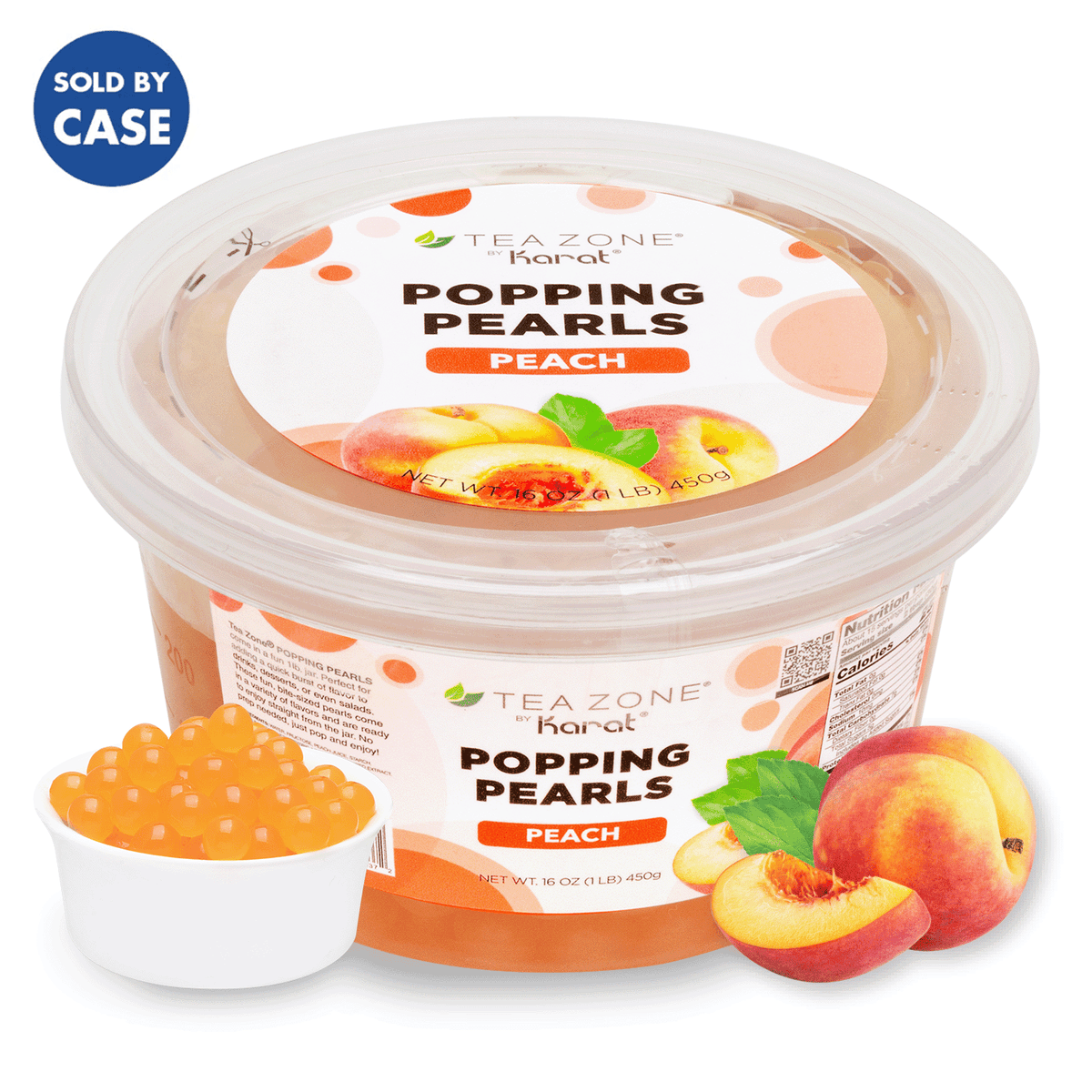 [12 Jars] Peach Popping Pearls (1 lb each)