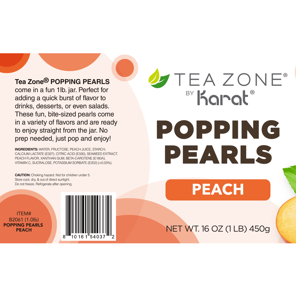 [12 Jars] Peach Popping Pearls (1 lb each)