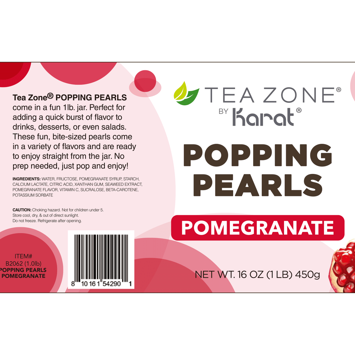 [12 Jars] Pomegranate Popping Pearls (1 lb each)