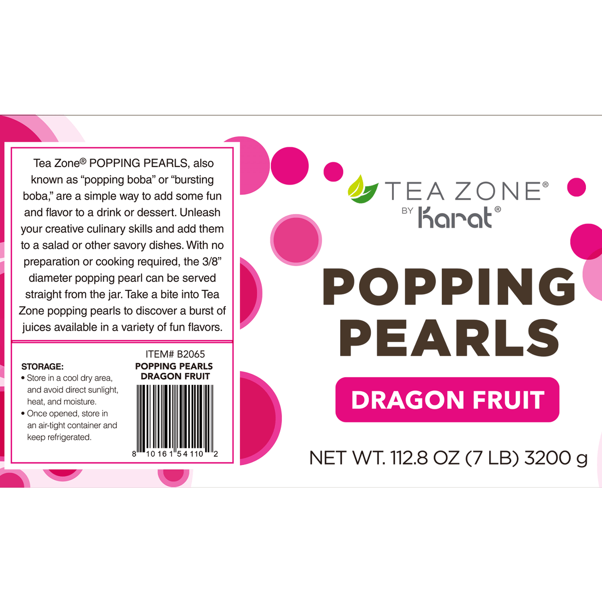 Dragon Fruit Popping Pearls - Jar (7 lbs)