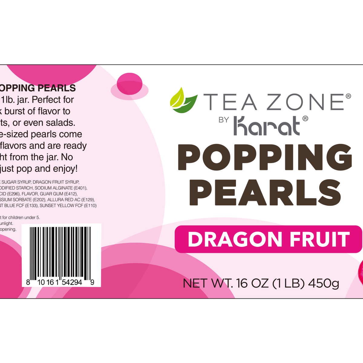 Dragon Fruit Popping Pearls - Jar (1 lb)