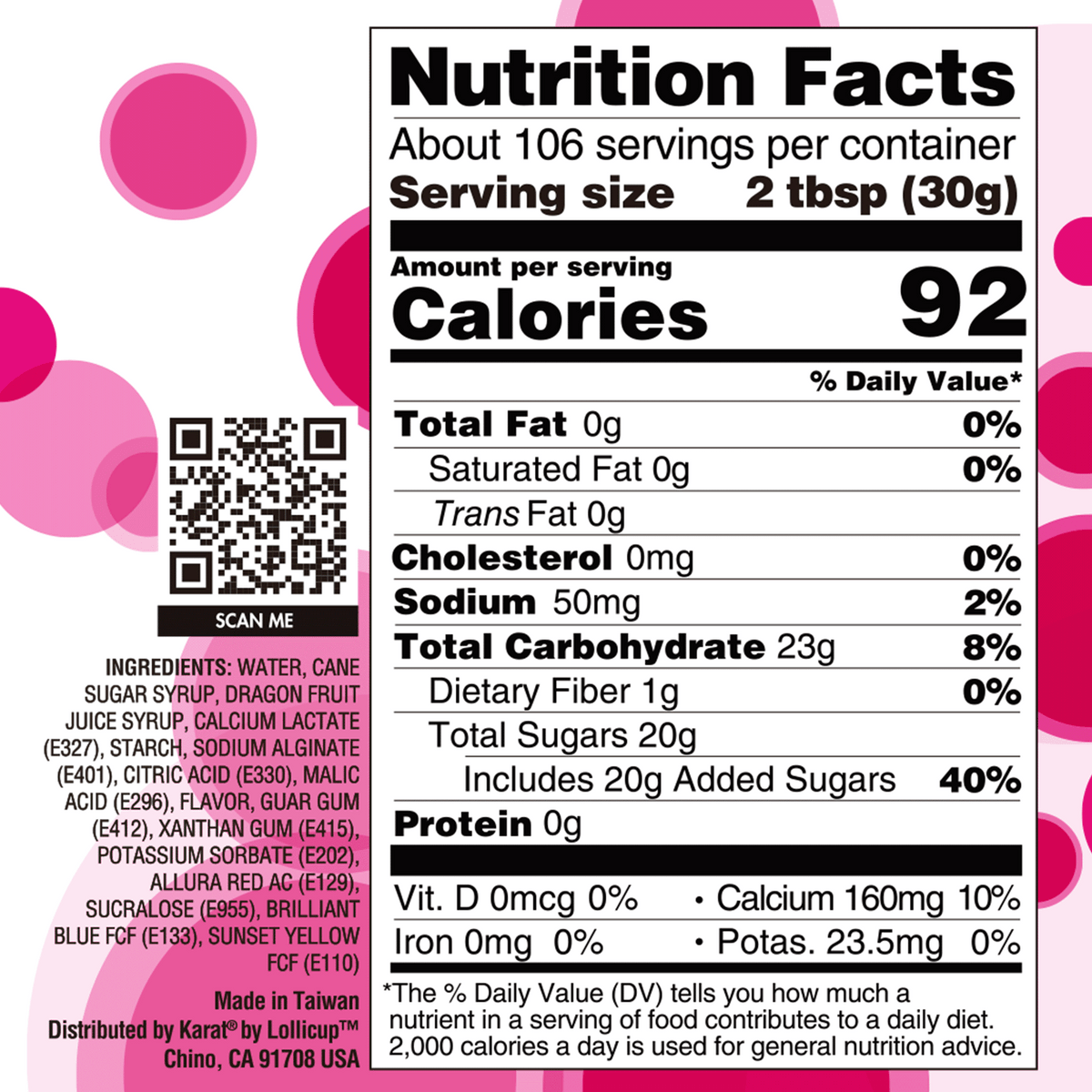 Dragon Fruit Popping Pearls - Jar (7 lbs)
