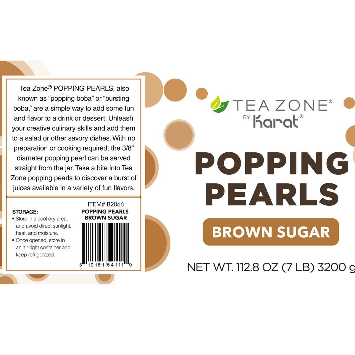 Brown Sugar Popping Pearls - Jar (7 lbs)