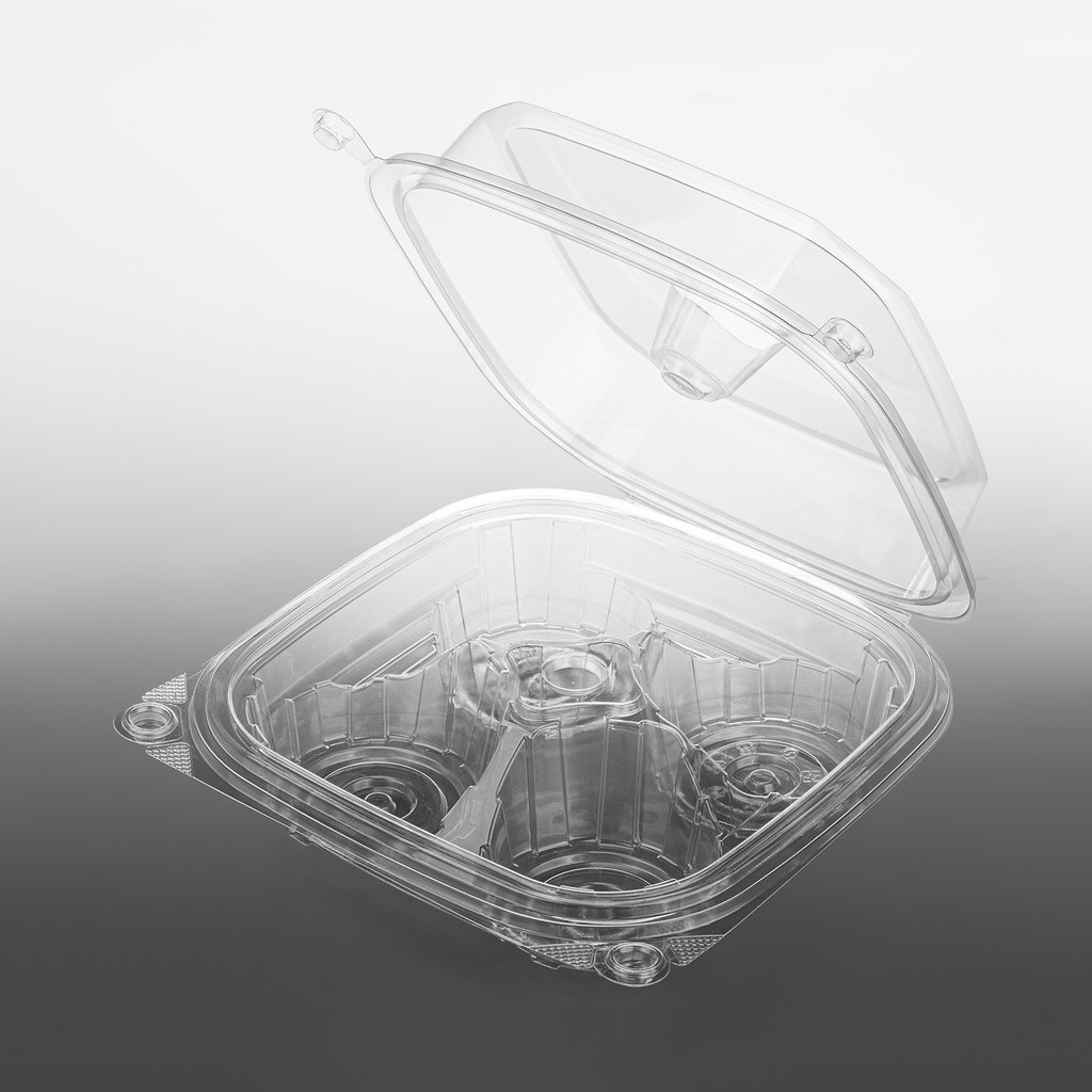 [150 ct] PET Tamper Resistant Muffin Container, 4-Compartment