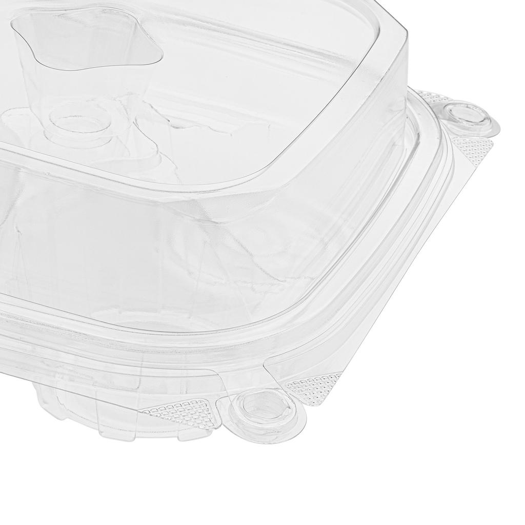 [150 ct] PET Tamper Resistant Muffin Container, 4-Compartment
