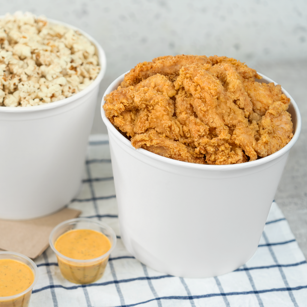 [150 pcs] 130 oz Paper Food Buckets