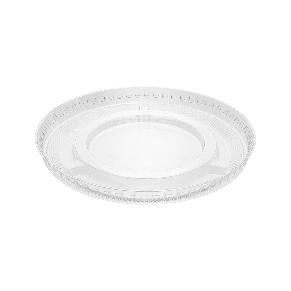 [1,000 ct] Plastic Cup Lids | No Hole | PET | 92 mm | Clear