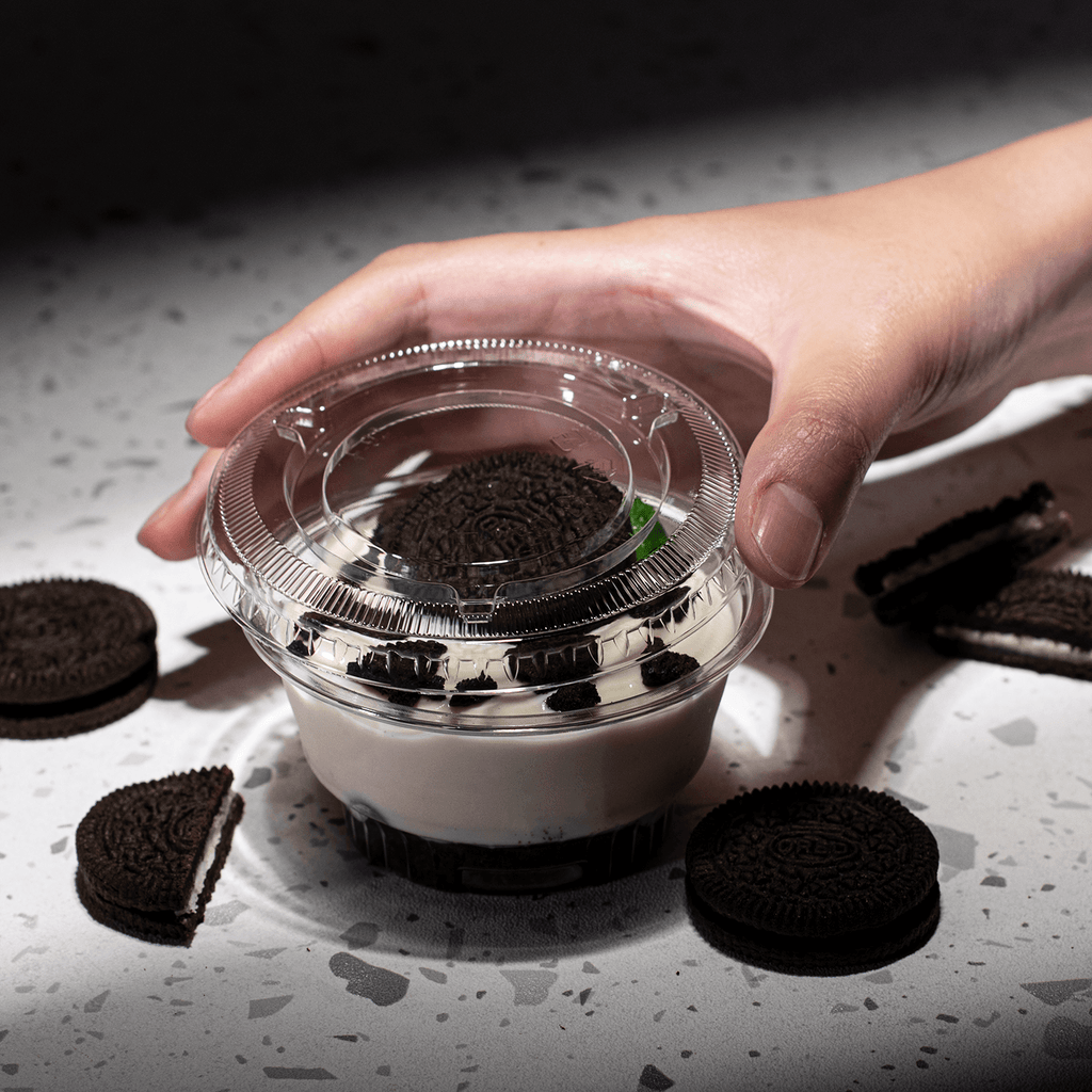 [1,000 ct] Plastic Cup Lids | No Hole | PET | 92 mm | Clear