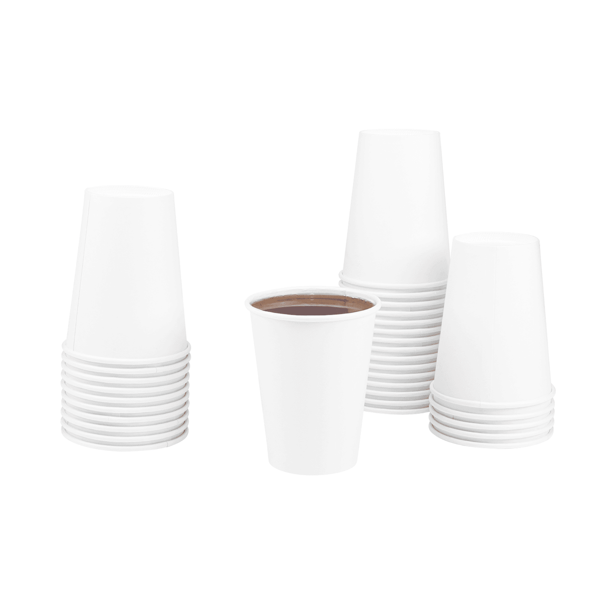 [300 ct] 12 oz Paper Coffee Cups | White | 90 mm