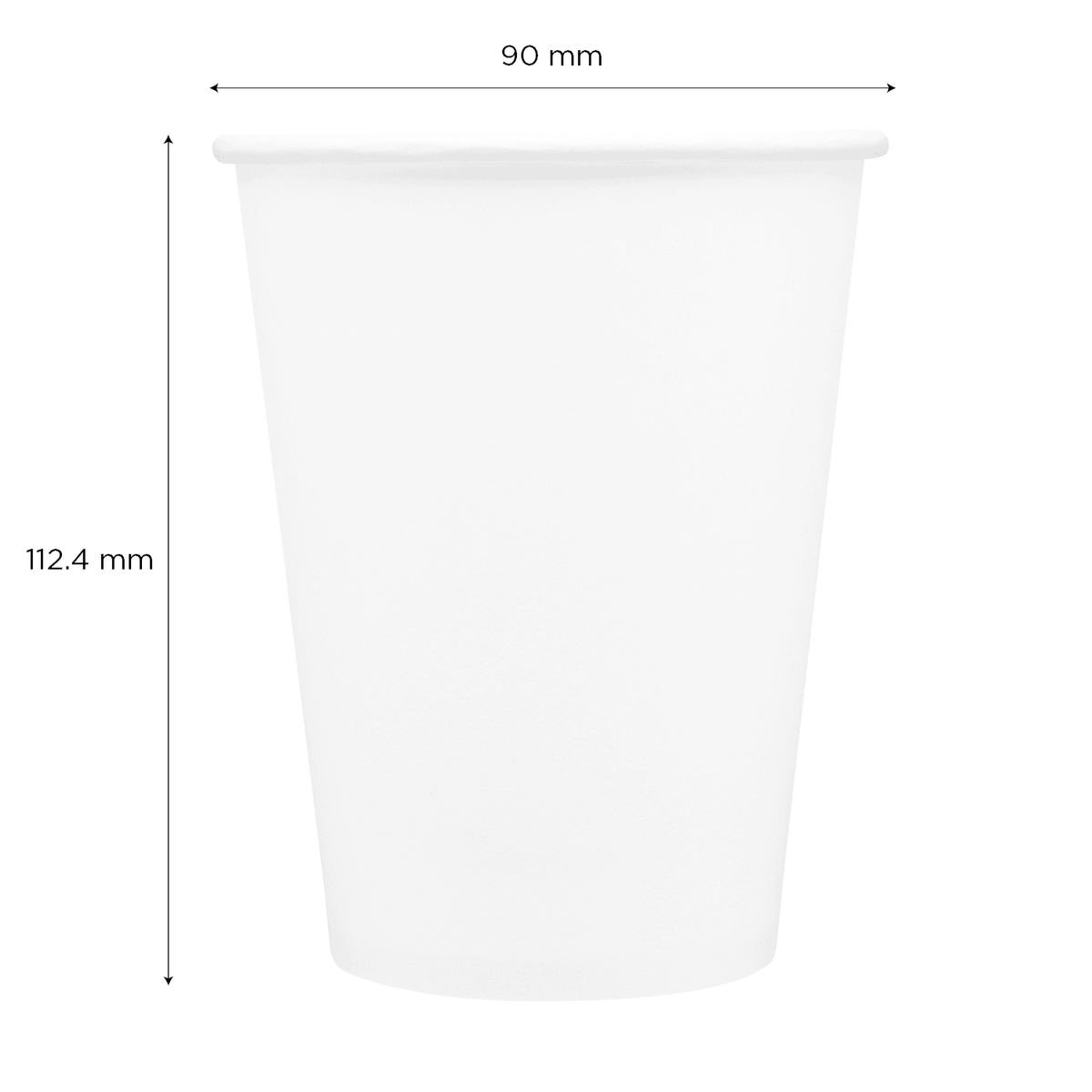 [300 ct] 12 oz Paper Coffee Cups | White | 90 mm