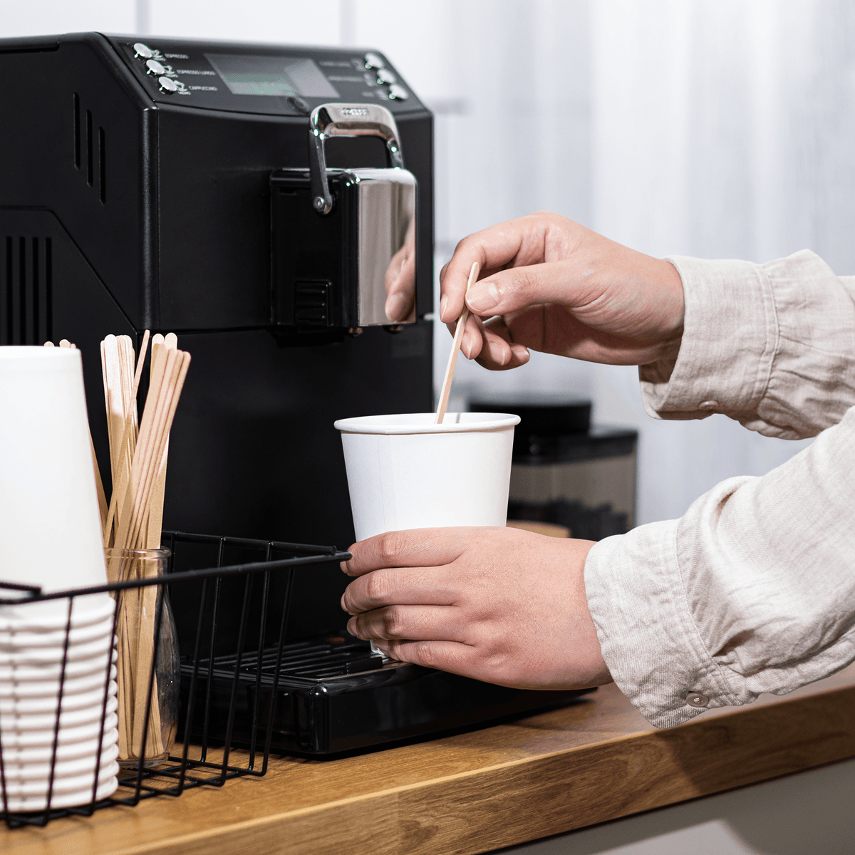 [300 ct] 12 oz Paper Coffee Cups | White | 90 mm