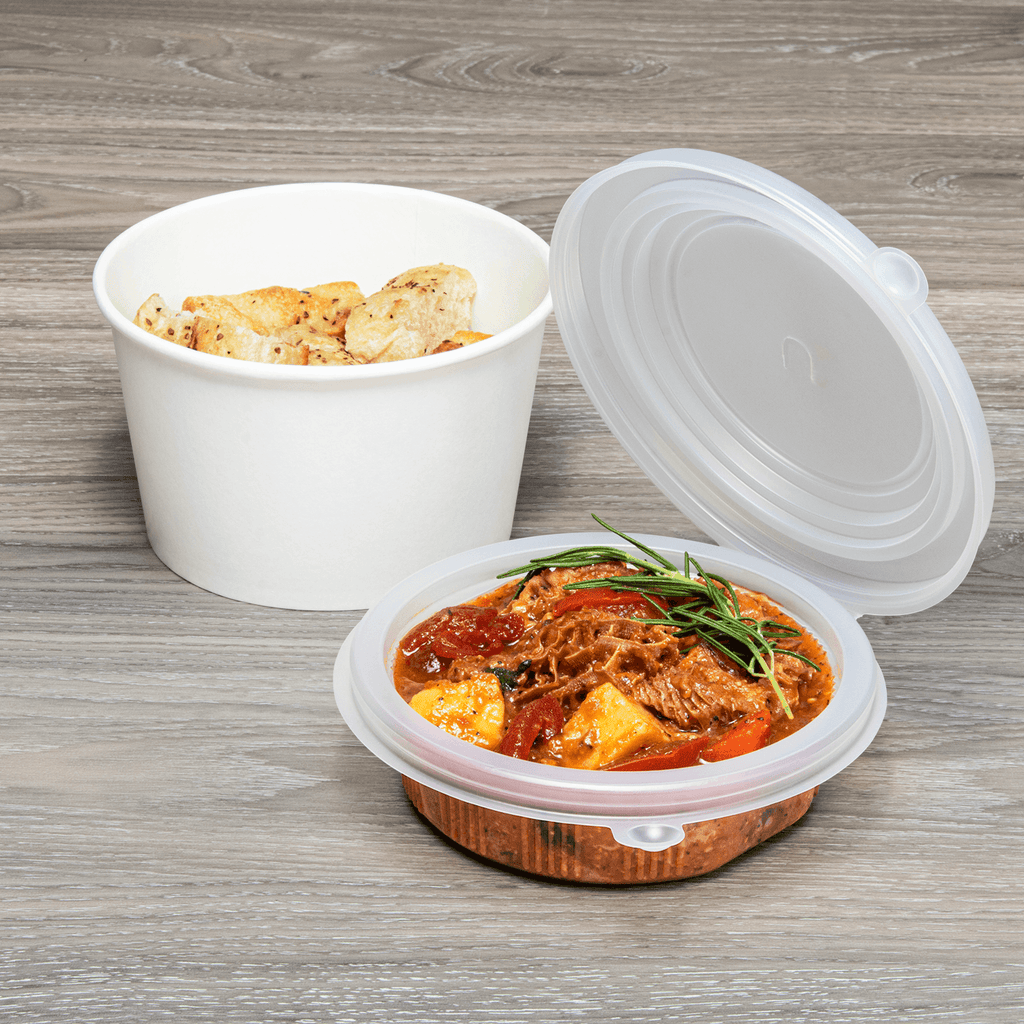 [300 ct] 16 oz PP Hinged Inserts for 24-32 oz Paper Food Containers (142 mm)
