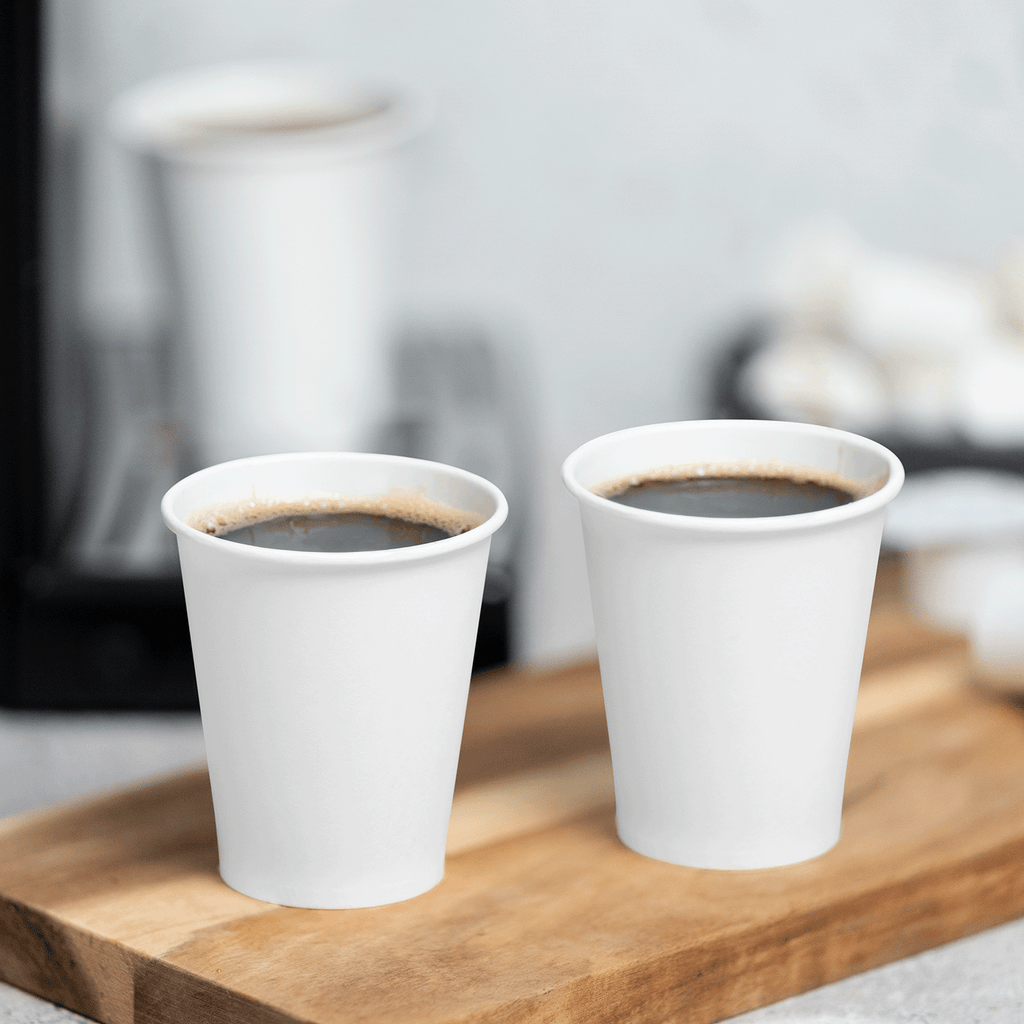 [1,000 ct] 6 oz Paper Coffee Cups | White | 70 mm