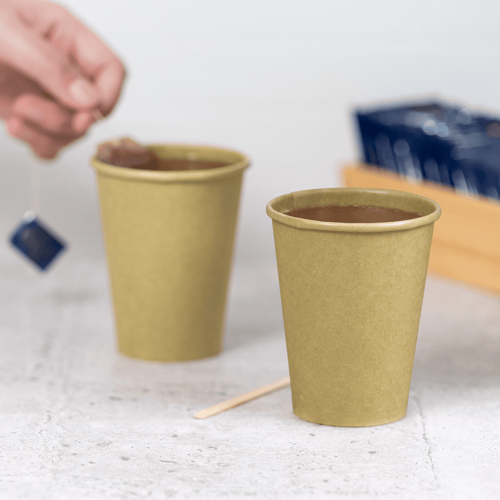 [1,000 ct] 8 oz Paper Coffee Cups | Kraft | 80 mm