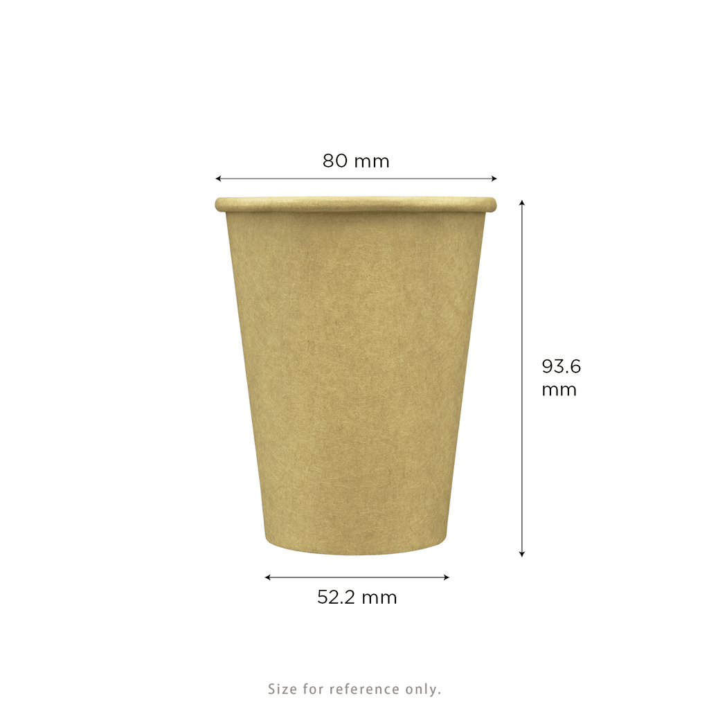 [1,000 ct] 8 oz Paper Coffee Cups | Kraft | 80 mm