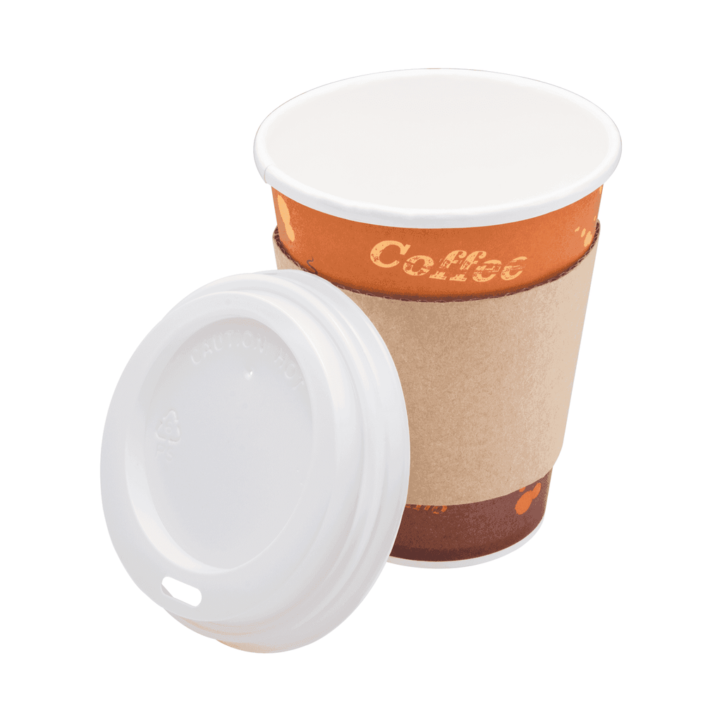 [1,000 ct] 8 oz Paper Coffee Cups | Coffee Print | 80 mm