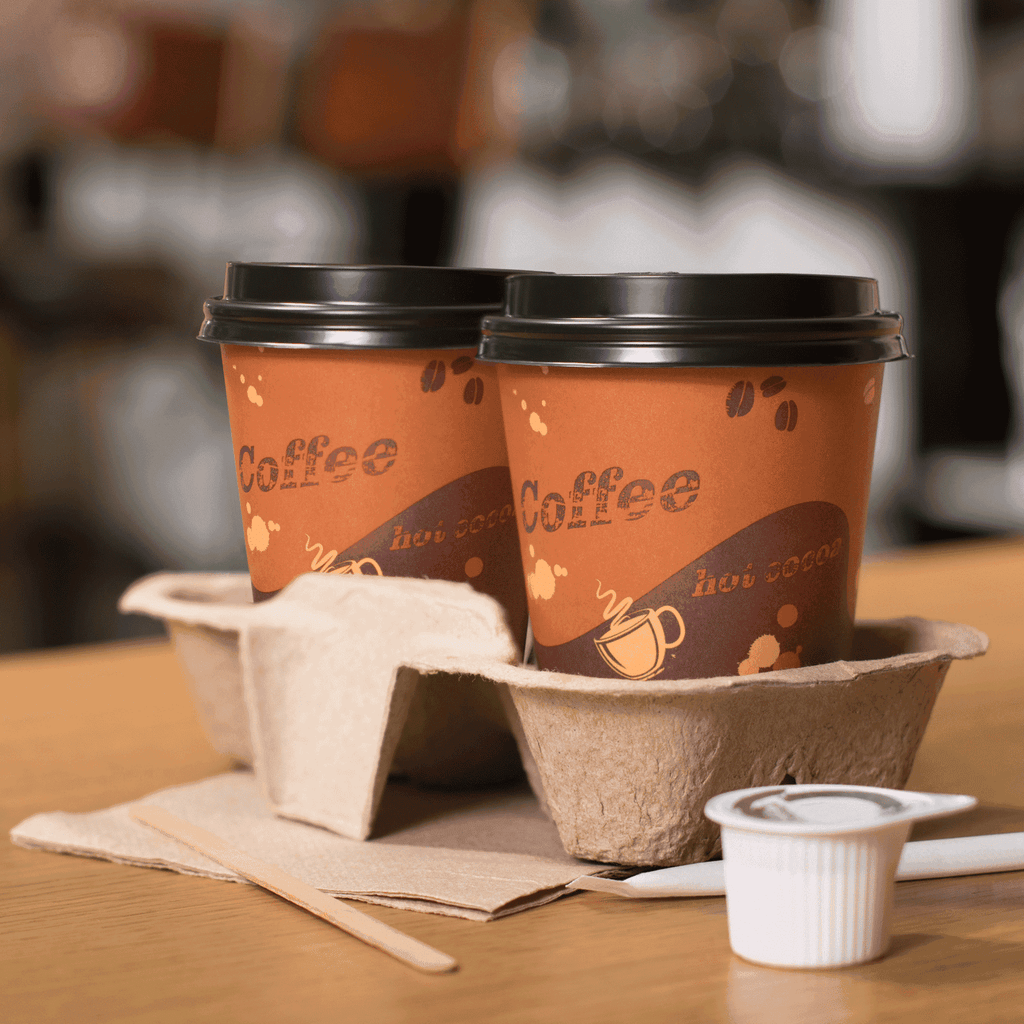 [1,000 ct] 8 oz Paper Coffee Cups | Coffee Print | 80 mm