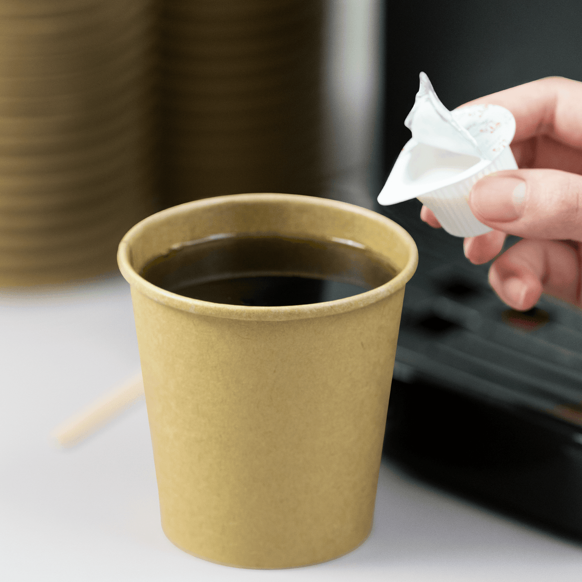 [1,000 ct] 10 oz Paper Coffee Cups | Kraft | 90 mm