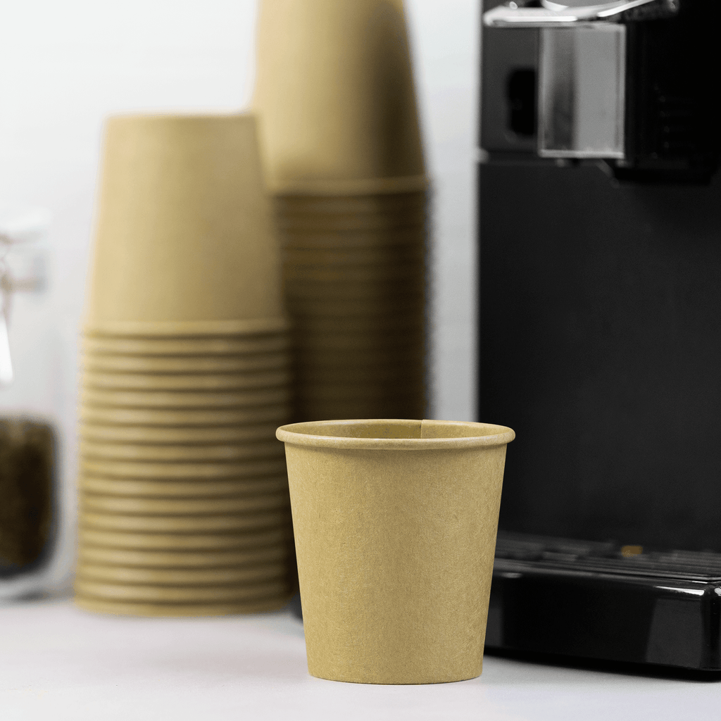 [1,000 ct] 10 oz Paper Coffee Cups | Kraft | 90 mm