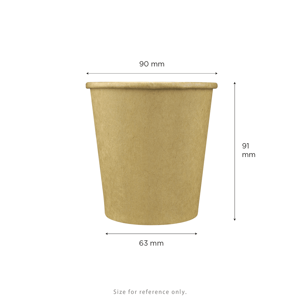 [1,000 ct] 10 oz Paper Coffee Cups | Kraft | 90 mm
